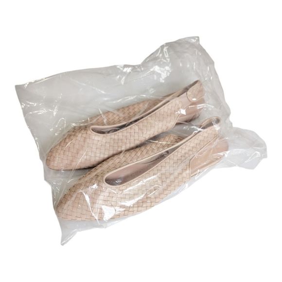 NWOT EVERLANE V Slingback Woven Pointed Flat Neutral Minimalist Shoe NEW sz 10 - Picture 6 of 11